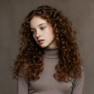 Girl with curly red hair