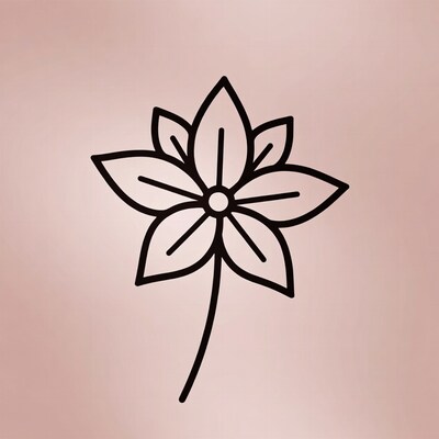 Line Art Lotus Flower