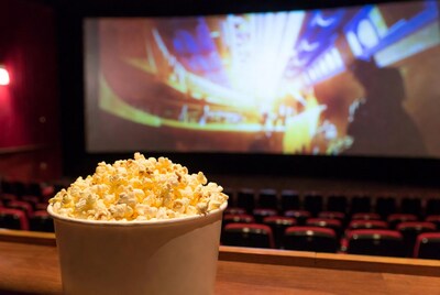 Popcorn bucket in movie theater