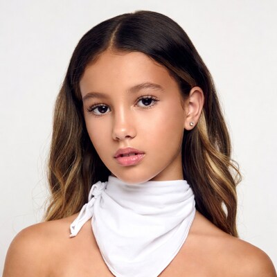 Teen girl with white bandana