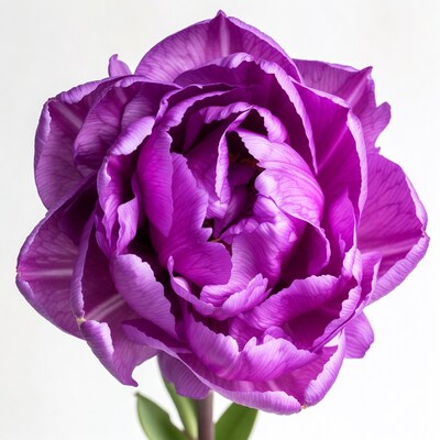 Purple Peony Flower on White Background