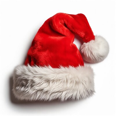 Red Santa Hat on White Background