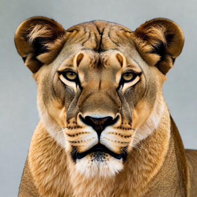 Close-up lioness face
