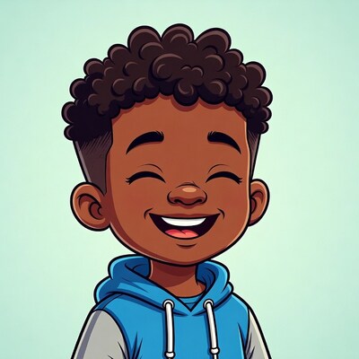 Smiling African-American boy illustration