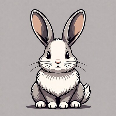 Cute white bunny illustration