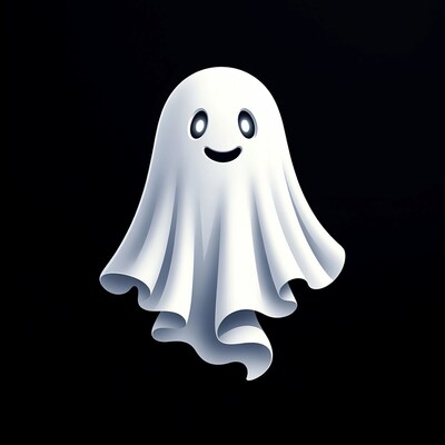 Cute smiling ghost illustration