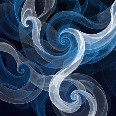 Blue Swirling Smoke Abstract Background