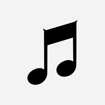 Black Music Note Icon