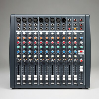 Gray 8-Channel Audio Mixer