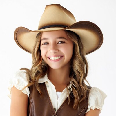 Girl smiling in cowboy hat