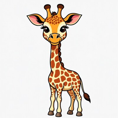 Cute Cartoon Giraffe Illustration