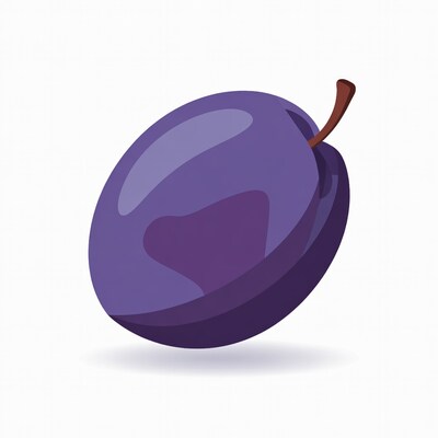 Purple Plum with Stem