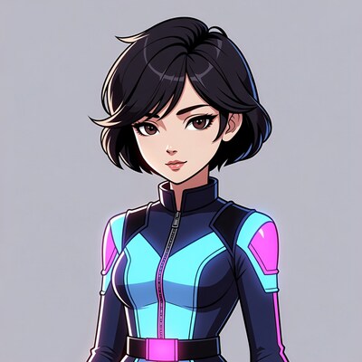 Anime girl in futuristic jacket