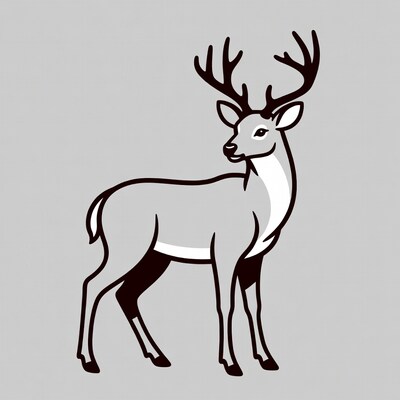 Cartoon deer with antlers