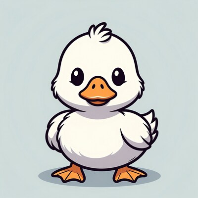 Cute white duck illustration