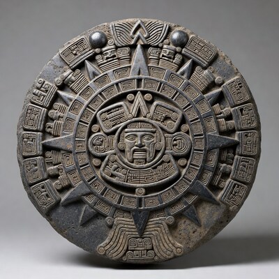 Aztec Sun Stone Carving
