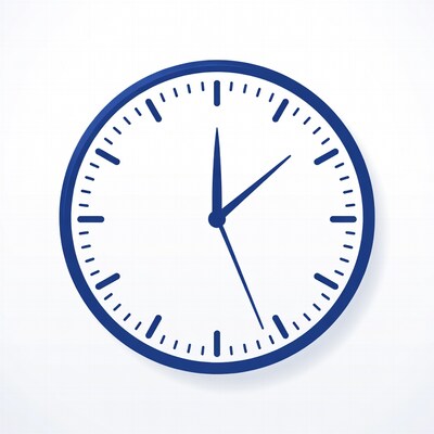 Blue analog clock illustration