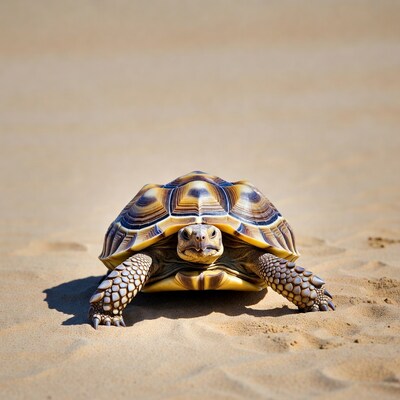 Radiated Tortoise on Sand