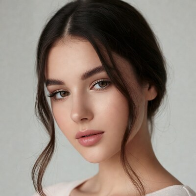 Beautiful woman with brown eyes