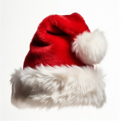 Red Santa Hat with White Fur Trim