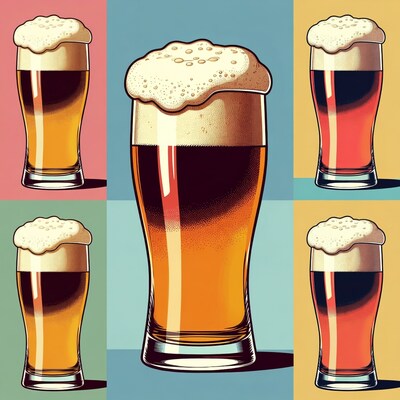 Pop Art Beer Glasses Collage