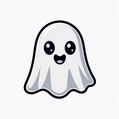 Cute smiling ghost illustration