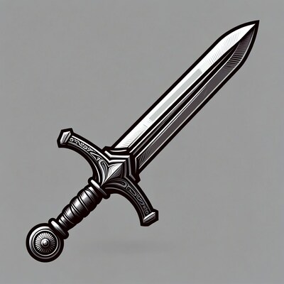 Ornate Medieval Sword Illustration