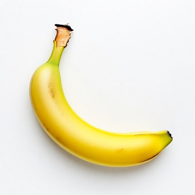 Yellow banana on white background