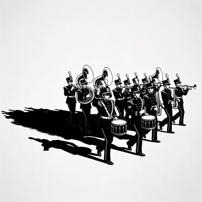 Marching Band Silhouette Illustration
