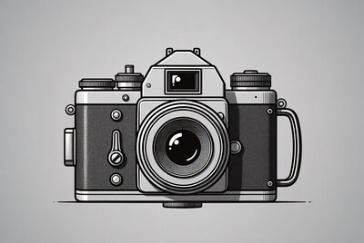 Vintage SLR Camera Illustration