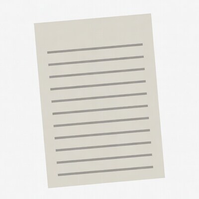 Blank lined paper sheet