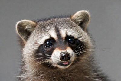 Closeup raccoon with big eyes