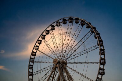 Ferris Wheel at Sunset Silhouette