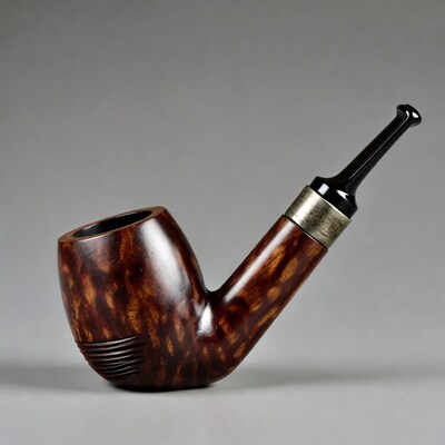 Brown briar tobacco pipe