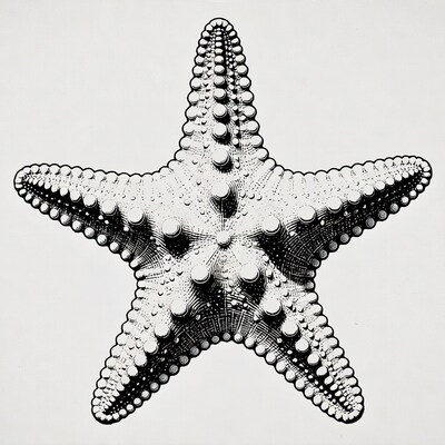Detailed Starfish Illustration
