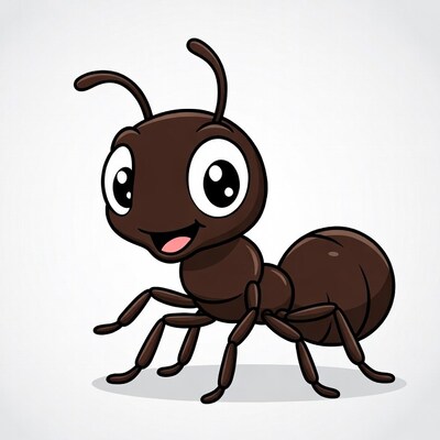 Cute Cartoon Ant Smiling