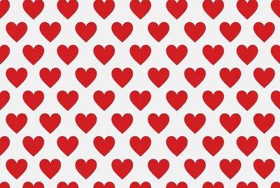 Red Hearts Pattern on White