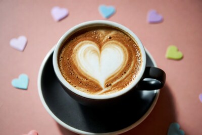 Latte with heart latte art