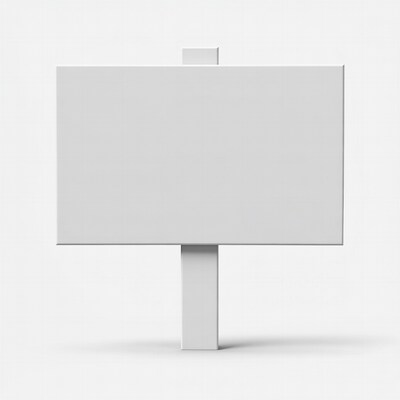 Blank White Sign on Pole