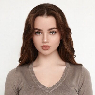 Beautiful woman with wavy brown hair
