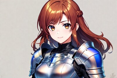 Anime girl in silver armor