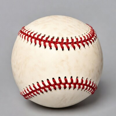 Baseball on gray background
