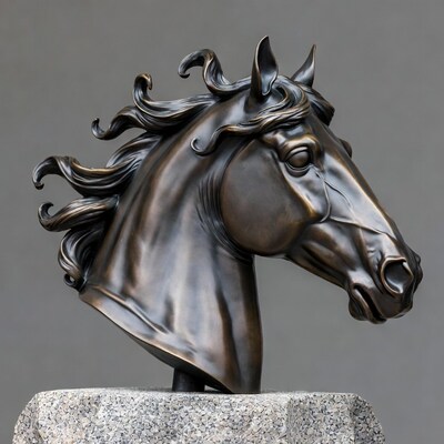 Bronze Horse Head Sculpture