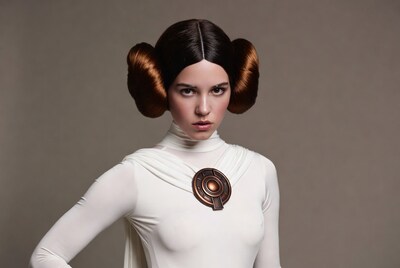 Woman in Princess Leia costume