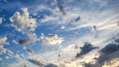 Cloudy Blue Sky with Sunlight