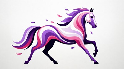 Colorful Abstract Horse Illustration