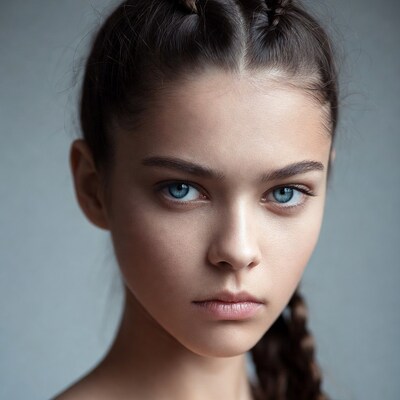 Young woman with braids close-up