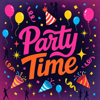 Party Time Illustration with Balloons