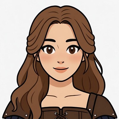 Anime girl with brown hair and medieval corset