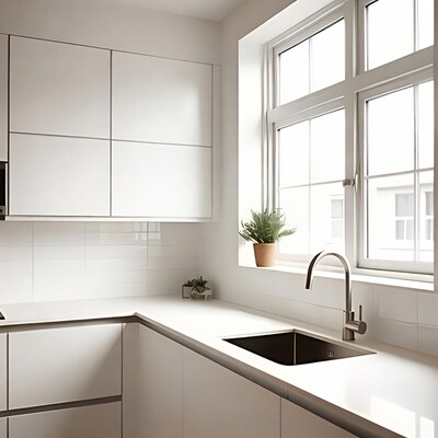 Modern White Kitchen Sink Corner